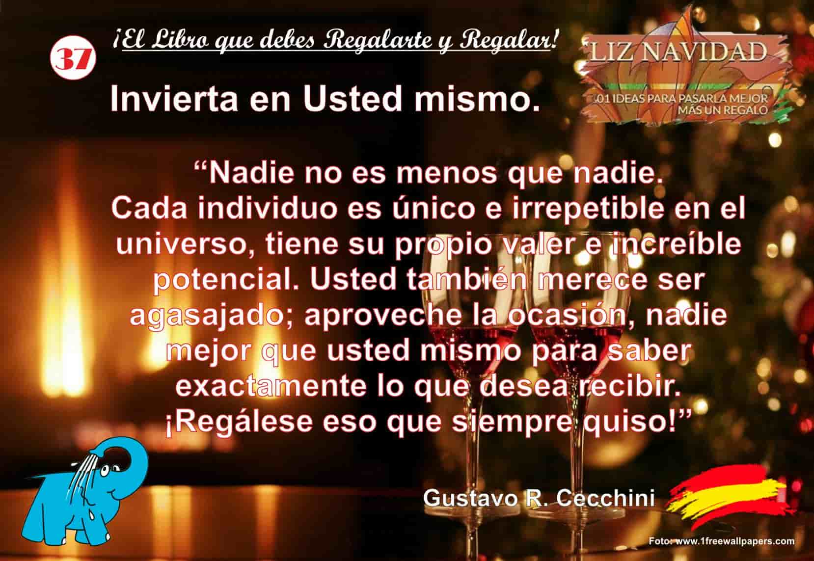 Nadie no es menos que nadie. Cada individuo es único e irrepetible en el universo, tiene su propio valer e increíble potencial. Usted también merece ser agasajado; aproveche la ocasión, nadie mejor que usted mismo para saber exactamente lo que desea recibir. ¡Regálese eso que siempre quiso!